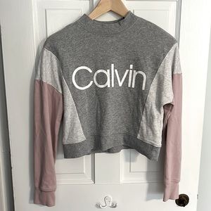Vintage-style Calvin Cropped Sweatshirt
